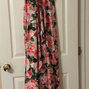 Calvin Klein Floral Prom Dress - Pink and Green